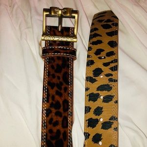 Betsy Johnson Leopard Print w/ Bow Buckle Belt
